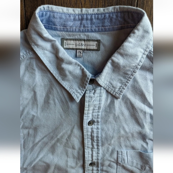 Paper Denim & Cloth PDC Men’s Shirt Size 2X Light Wash Denim Button Down Cotton. - Picture 5 of 16